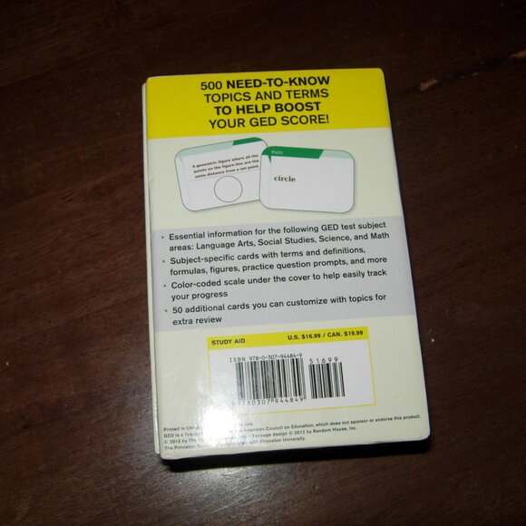 The Princeton Review 500 Essential GED Flashcards Language Arts Social Studies + - Picture 2 of 3